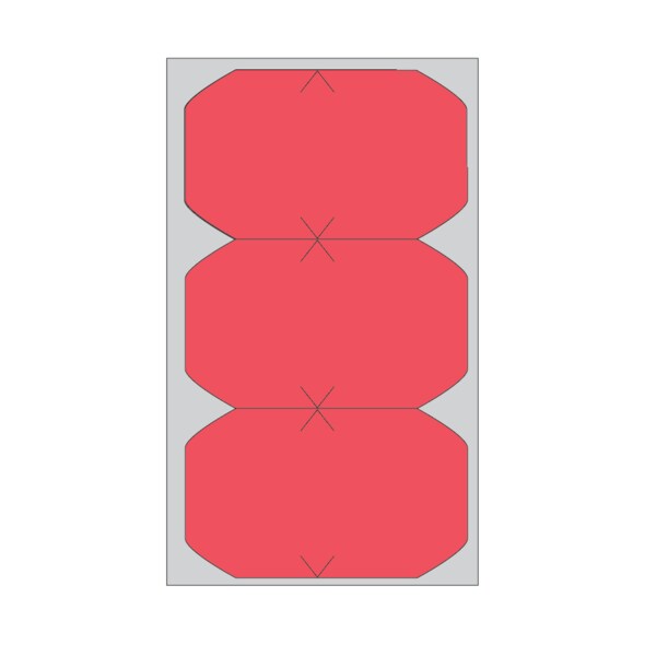 Patient Charge Table-Top - Piggyback 15/16" x 1-9/16" Red